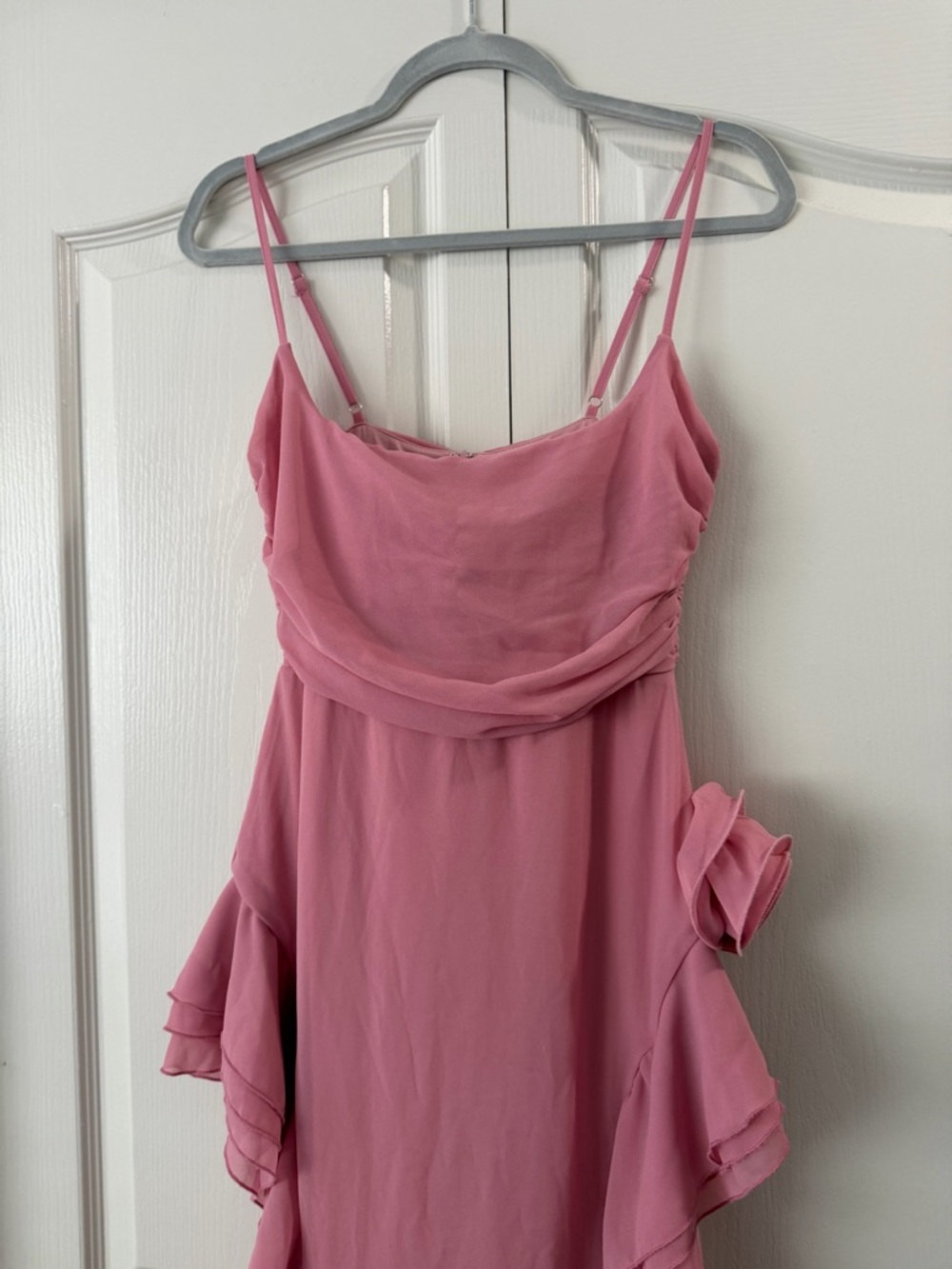 Fashion Nova Dusty Pink High-Low Ruffle Maxi Dress - Picture 4 of 5